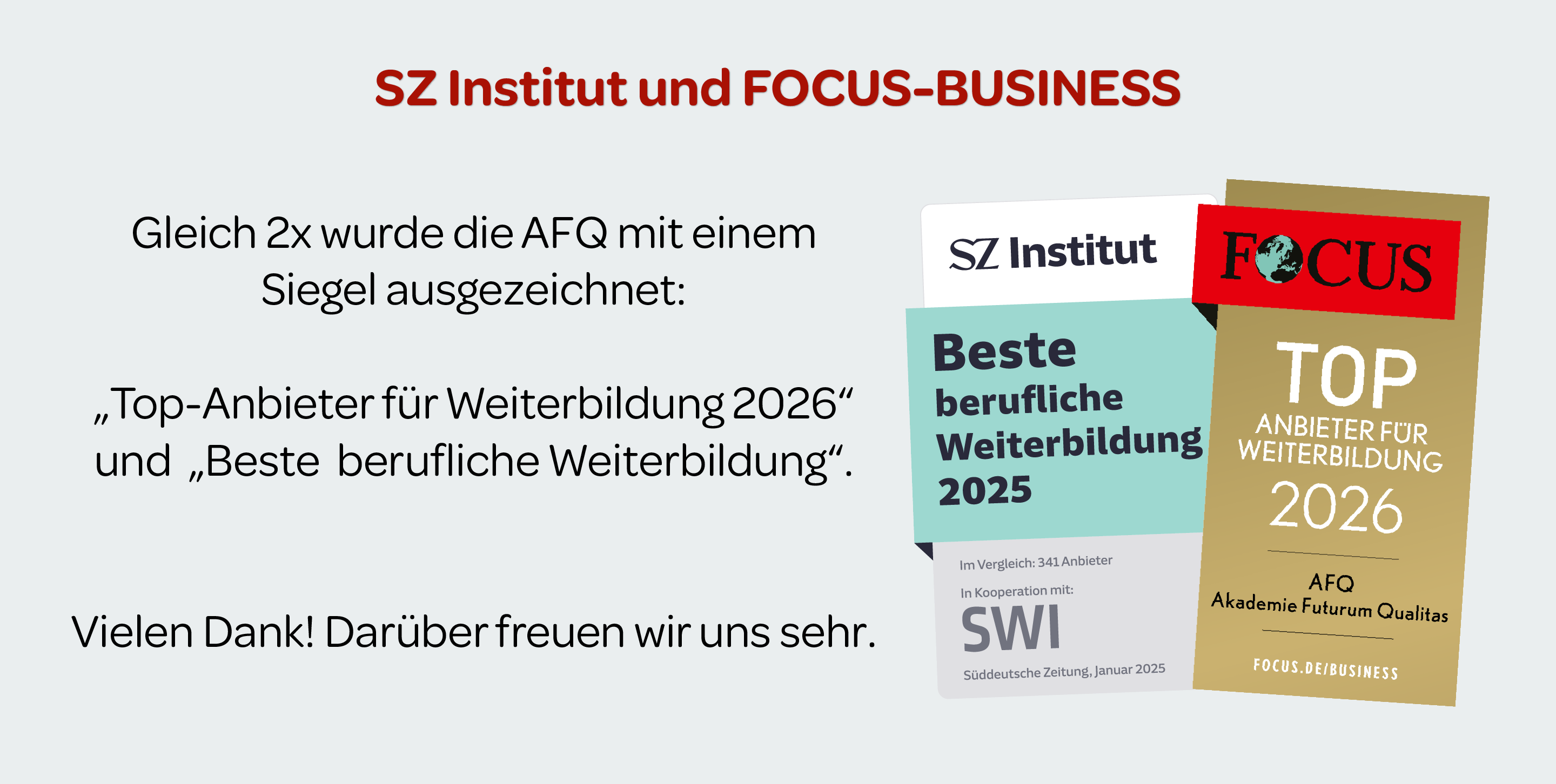 Die AFQ ist eine der Top Ausbildungstätten 2025