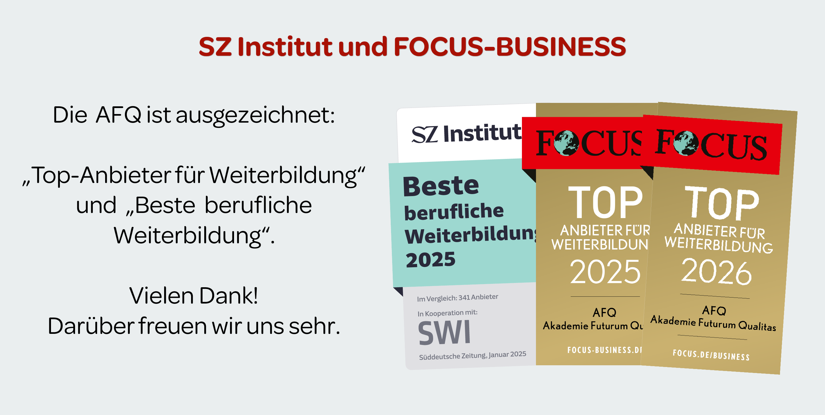 Die AFQ ist eine der Top Ausbildungstätten 2025 und 2026